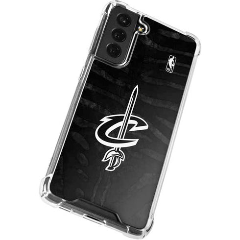 NBA Cleveland Cavaliers Black Animal Print Galaxy S21 FE Clear Case