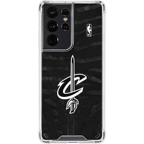 NBA Cleveland Cavaliers Black Animal Print Galaxy S21 Ultra 5G Clear Case
