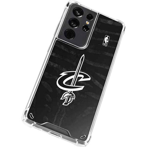 NBA Cleveland Cavaliers Black Animal Print Galaxy S21 Ultra 5G Clear Case