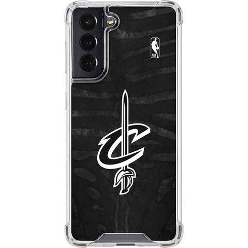 NBA Cleveland Cavaliers Black Animal Print Galaxy S22 Clear Case