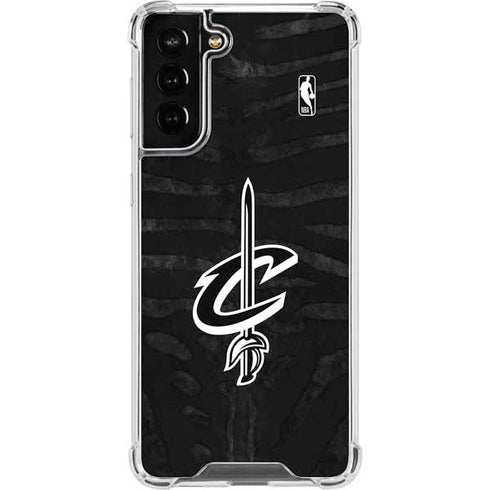 NBA Cleveland Cavaliers Black Animal Print Galaxy S22 Plus Clear Case