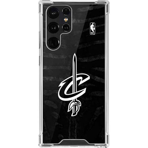 NBA Cleveland Cavaliers Black Animal Print Galaxy S22 Ultra Clear Case