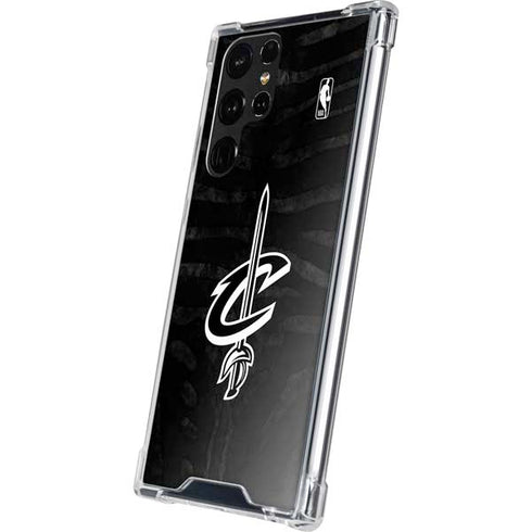 NBA Cleveland Cavaliers Black Animal Print Galaxy S22 Ultra Clear Case