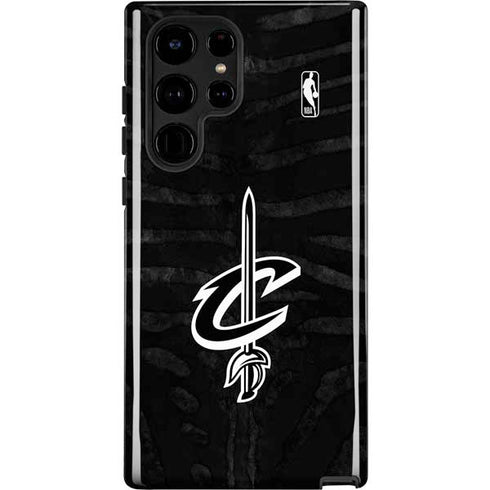 NBA Cleveland Cavaliers Black Animal Print Galaxy S22 Ultra Pro Case