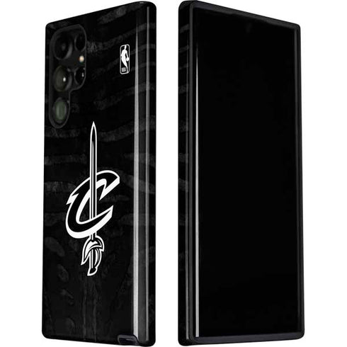 NBA Cleveland Cavaliers Black Animal Print Galaxy S22 Ultra Pro Case