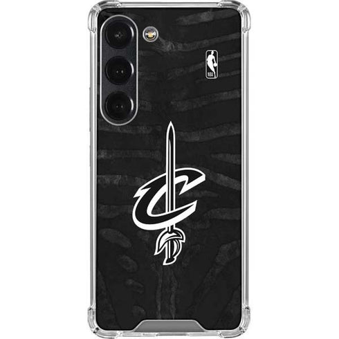 NBA Cleveland Cavaliers Black Animal Print Galaxy S23 Clear Case
