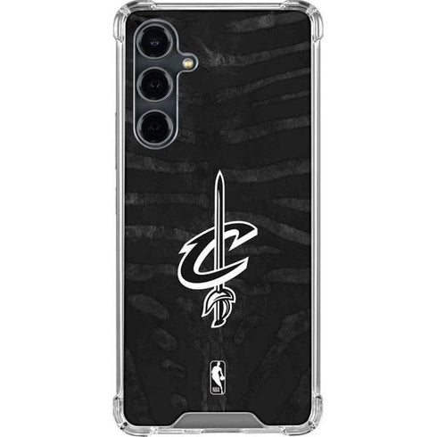 NBA Cleveland Cavaliers Black Animal Print Galaxy S23 FE Clear Case