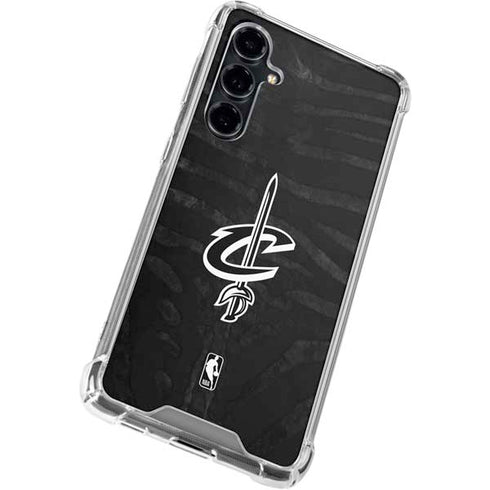 NBA Cleveland Cavaliers Black Animal Print Galaxy S23 FE Clear Case