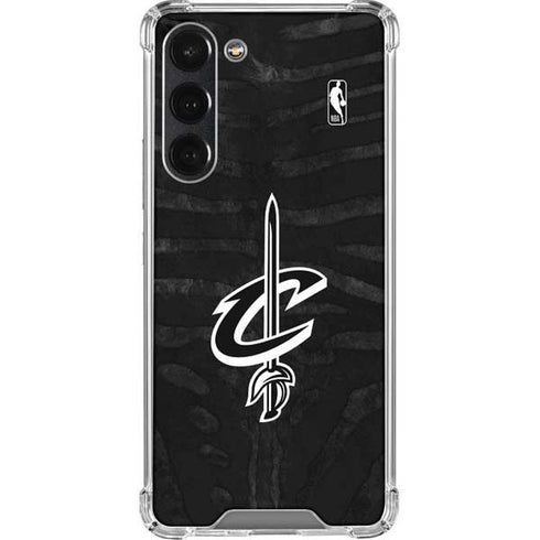 NBA Cleveland Cavaliers Black Animal Print Galaxy S23 Plus Clear Case
