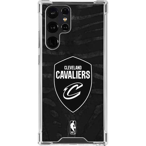 NBA Cleveland Cavaliers Black Animal Print Galaxy S24 Ultra Clear Case
