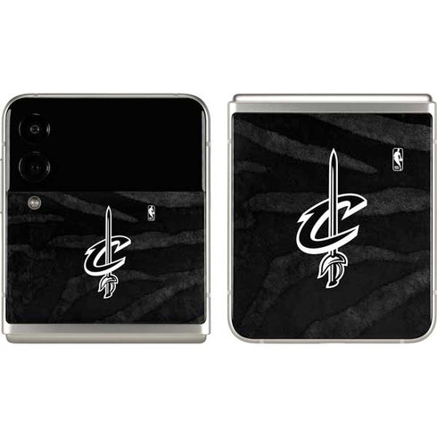 NBA Cleveland Cavaliers Black Animal Print Galaxy Z Flip3 5G Skin