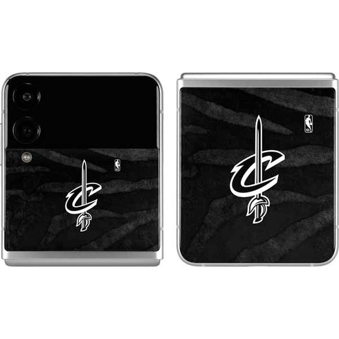 NBA Cleveland Cavaliers Black Animal Print Galaxy Z Flip4 5G Skin