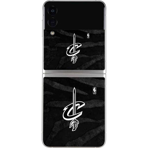 NBA Cleveland Cavaliers Black Animal Print Galaxy Z Flip4 5G Skin