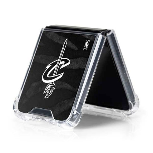 NBA Cleveland Cavaliers Black Animal Print Galaxy Z Flip5 5G Clear Case