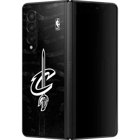 NBA Cleveland Cavaliers Black Animal Print Galaxy Z Fold3 5G Skin
