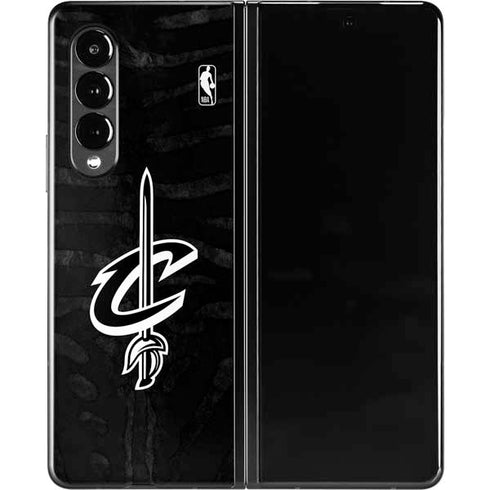 NBA Cleveland Cavaliers Black Animal Print Galaxy Z Fold3 5G Skin