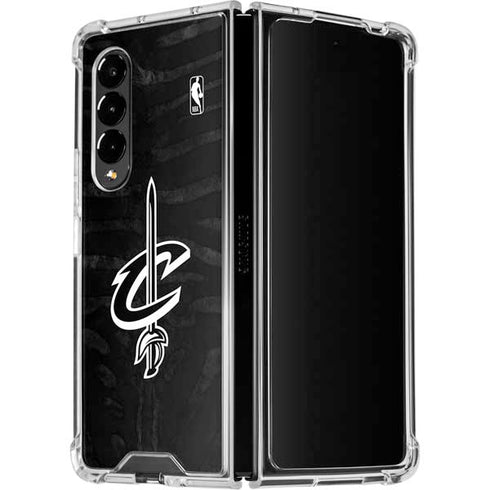 NBA Cleveland Cavaliers Black Animal Print Galaxy Z Fold4 5G Clear Case