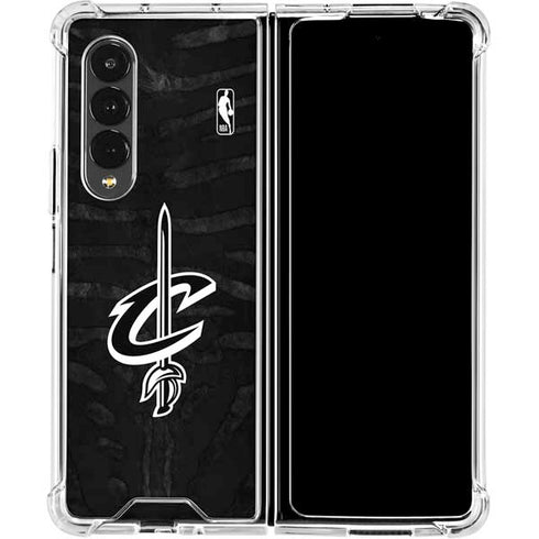 NBA Cleveland Cavaliers Black Animal Print Galaxy Z Fold4 5G Clear Case