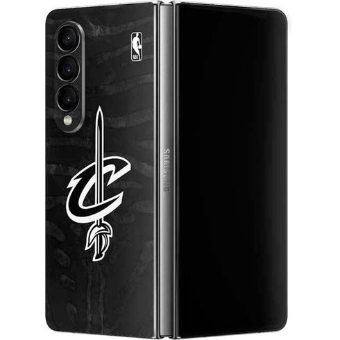 NBA Cleveland Cavaliers Black Animal Print Galaxy Z Fold4 5G Skin