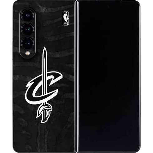NBA Cleveland Cavaliers Black Animal Print Galaxy Z Fold4 5G Skin