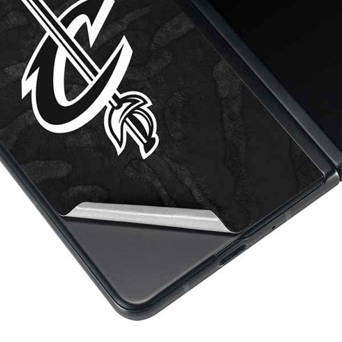 NBA Cleveland Cavaliers Black Animal Print Galaxy Z Fold4 5G Skin