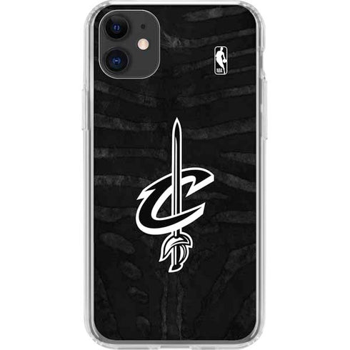 NBA Cleveland Cavaliers Black Animal Print iPhone 11 Clear Case