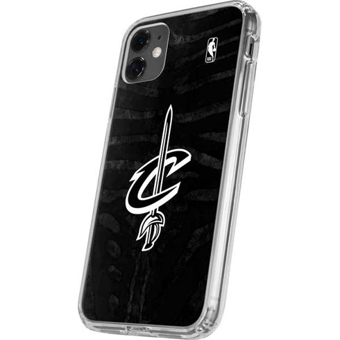NBA Cleveland Cavaliers Black Animal Print iPhone 11 Clear Case