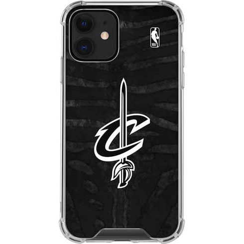NBA Cleveland Cavaliers Black Animal Print iPhone 12 Clear Case