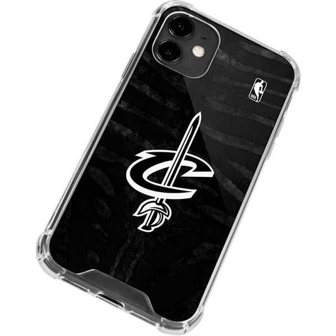 NBA Cleveland Cavaliers Black Animal Print iPhone 12 Clear Case