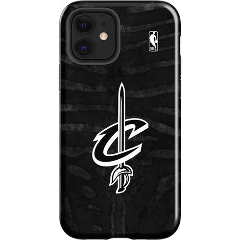 NBA Cleveland Cavaliers Black Animal Print iPhone 12 Impact Case