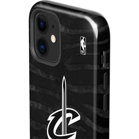 NBA Cleveland Cavaliers Black Animal Print iPhone 12 Impact Case