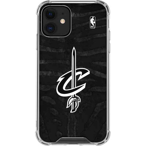 NBA Cleveland Cavaliers Black Animal Print iPhone 12 Mini Clear Case