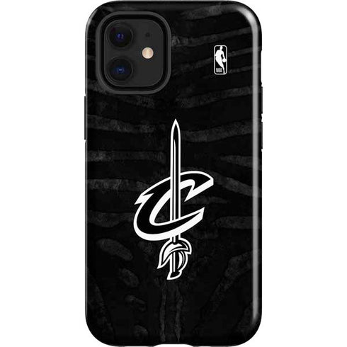 NBA Cleveland Cavaliers Black Animal Print iPhone 12 Mini Impact Case