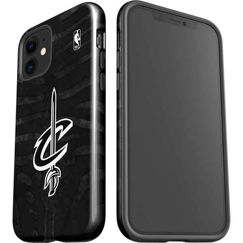 NBA Cleveland Cavaliers Black Animal Print iPhone 12 Mini Impact Case