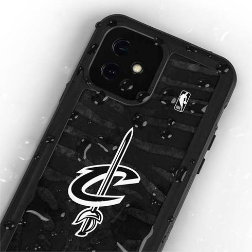 NBA Cleveland Cavaliers Black Animal Print iPhone 12 Mini Waterproof Case