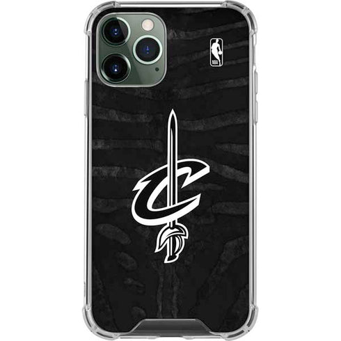 NBA Cleveland Cavaliers Black Animal Print iPhone 12 Pro Clear Case