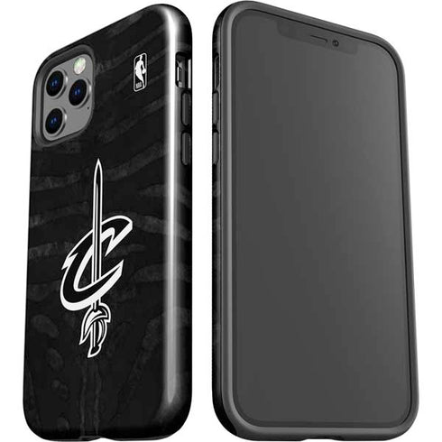 NBA Cleveland Cavaliers Black Animal Print iPhone 12 Pro Impact Case