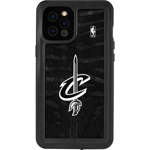 NBA Cleveland Cavaliers Black Animal Print iPhone 12 Pro Max Waterproof Case