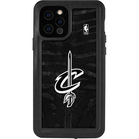 NBA Cleveland Cavaliers Black Animal Print iPhone 12 Pro Waterproof Case