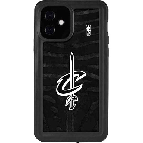 NBA Cleveland Cavaliers Black Animal Print iPhone 12 Waterproof Case