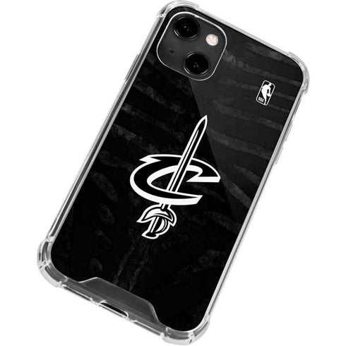NBA Cleveland Cavaliers Black Animal Print iPhone 13 Clear Case