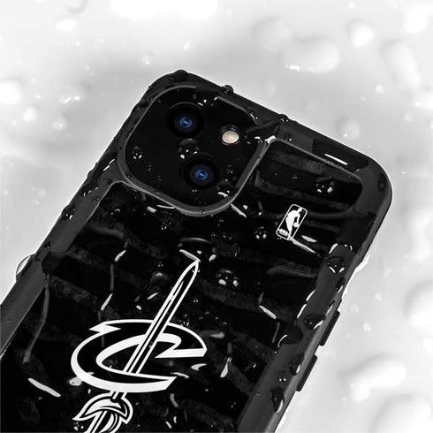 NBA Cleveland Cavaliers Black Animal Print iPhone 13 Mini Waterproof Case