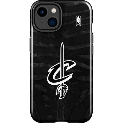 NBA Cleveland Cavaliers Black Animal Print iPhone 14 Plus Impact Case