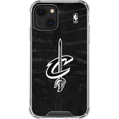 NBA Cleveland Cavaliers Black Animal Print iPhone 15 Plus Clear Case