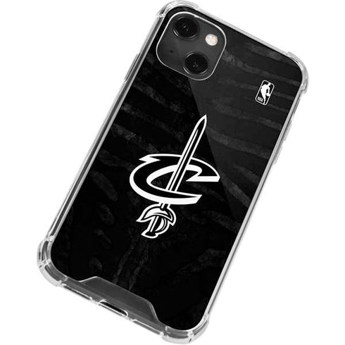 NBA Cleveland Cavaliers Black Animal Print iPhone 15 Plus Clear Case