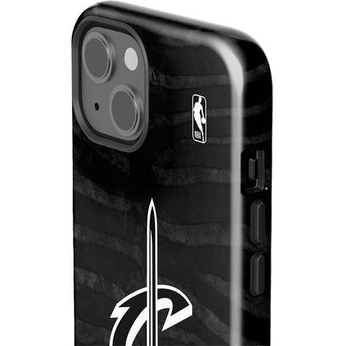 NBA Cleveland Cavaliers Black Animal Print iPhone 15 Impact Case