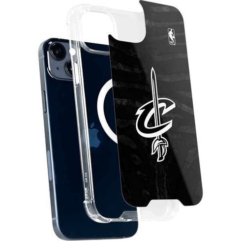 NBA Cleveland Cavaliers Black Animal Print iPhone 15 Plus MagSafe Case
