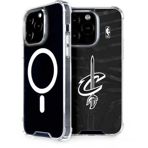 NBA Cleveland Cavaliers Black Animal Print iPhone 14 Pro MagSafe Case