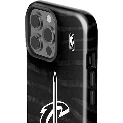 NBA Cleveland Cavaliers Black Animal Print iPhone 15 Pro Max Impact Case