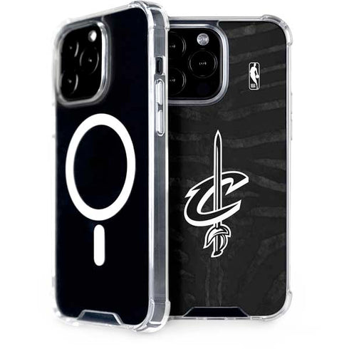 NBA Cleveland Cavaliers Black Animal Print iPhone 14 Pro Max MagSafe Case